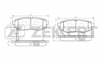 Колодки торм SUBARU TRIBECA задн ZEKKERT