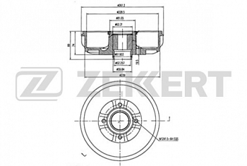 Барабан торм RENAULT LOGAN/LARGUS/KAPTUR 2WD ZEKKERT (228mm/+абс/+подшипн)