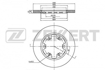 Диск торм FORD TRANSIT 14- DRWD задн ZEKKERT