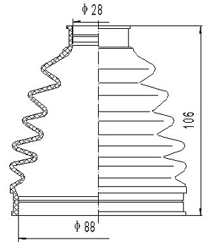 Пыльник ШРУСа FORD RANGER/MAZDA BT50 наружн ASVA (29x104x82) 0517P-BT50