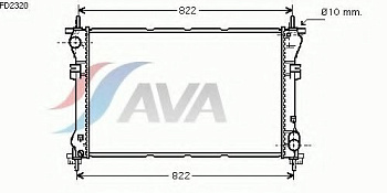 Радиатор ОЖ FORD TRANSIT 00-06 AVA