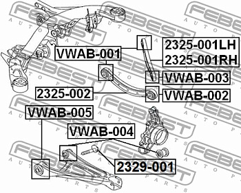 Сайлентблок рычага VAG Q7/TOUAREG задн подв внутр LMI VWAB-001