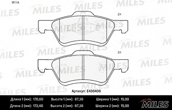 Колодки торм FORD ESCAPE 04- 2.3 пер MILES GDB1752