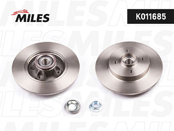 Диск торм CITROEN BERLINGO/PEUGEOT PARTNER задн MILES (с подшипником)