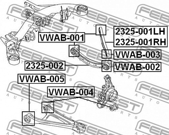 Сайлентблок рычага VAG Q7/TOUAREG задн подв наружн LMI VWAB-002