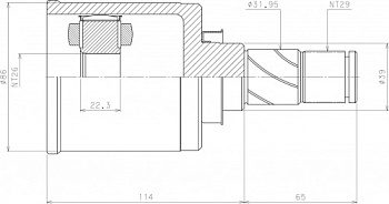 ШРУС NISSAN X-TRAIL T30 внутр лев HDK