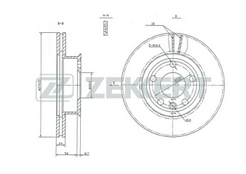 Диск торм VW Т4 90-96 пер 15" вент ZEKKERT (280x24)