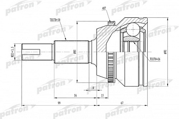 ШРУС FORD TRANSIT 06-11 2.2 TDCi наружн PATRON (28x29)