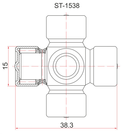 Крестовина рул вала 15x38 GMB