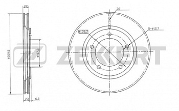 Диск торм SUZUKI VITARA/GRAND VITARA 98-05- пер ZEKKERT (309.8mm)