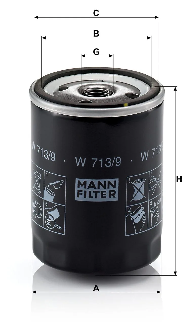 Фильтр масл LANDROVER MANN W713/9 — фото 2